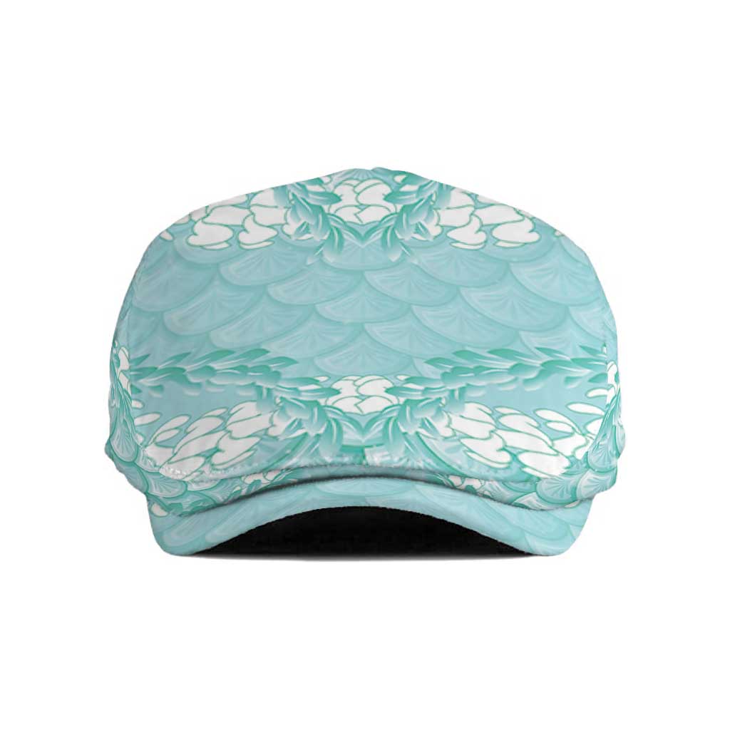 Light Turquoise Mermaid Puakenikeni Maile Lei Jeff Hat