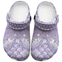 Lilac Mermaid Puakenikeni Maile Lei Clogs Shoes