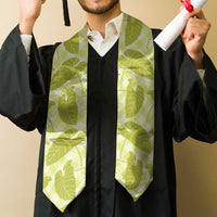 Lime Green Hawaii Kalo Palaka Motifs Graduation Stole Hawaiian Taro Leaves Elegant Vibes