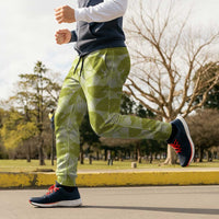 Lime Green Hawaii Kalo Palaka Motifs Jogger Pants Hawaiian Taro Leaves Elegant Vibes