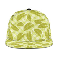 Lime Green Hawaii Kalo Palaka Motifs Snapback Cap Hawaiian Taro Leaves Elegant Vibes