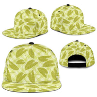 Lime Green Hawaii Kalo Palaka Motifs Snapback Cap Hawaiian Taro Leaves Elegant Vibes