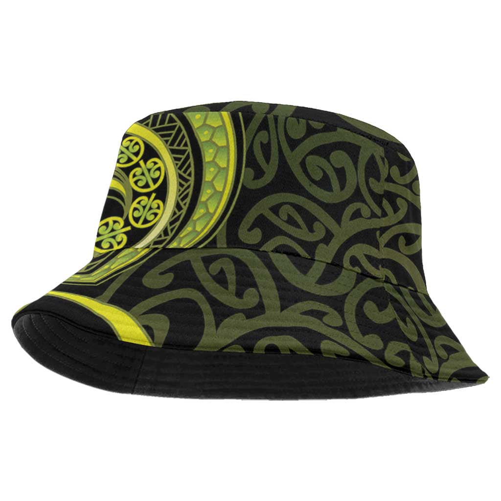 Lime Green New Zealand Mangopare Bucket Hat Aotearoa Maori Koru Style LT14