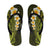 Lime Green Polynesia Flip Flops Plumeria Tropical Leaves Galaxy Polynesian Art - Polynesian Pride