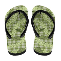 Lime Palaka Hawaii Cowboy Flip Flops Puakenikeni Lei Paniolo Papale Seamless Vibes - Polynesian Pride