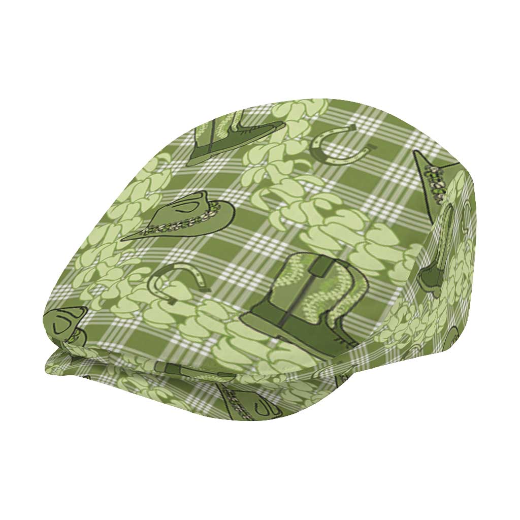 Lime Palaka Hawaii Cowboy Jeff Hat Puakenikeni Lei Paniolo Papale Seamless Vibes - Polynesian Pride