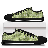 Lime Palaka Hawaii Cowboy Low Top Shoes Puakenikeni Lei Paniolo Papale Seamless Vibes - Polynesian Pride