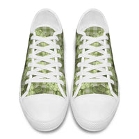 Lime Palaka Hawaii Cowboy Low Top Shoes Puakenikeni Lei Paniolo Papale Seamless Vibes - Polynesian Pride
