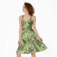 Lime Palaka Hawaii Cowboy Midi Dress Puakenikeni Lei Paniolo Papale Seamless Vibes - Polynesian Pride