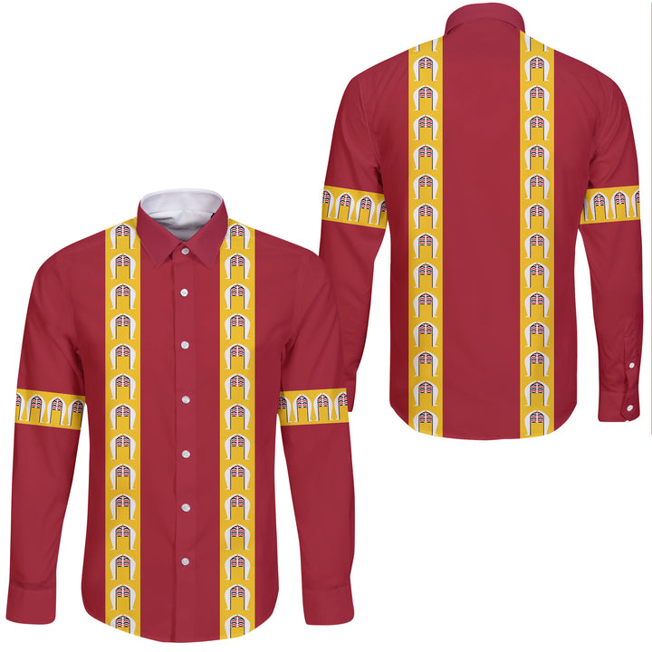 Customer Request - guligos - 12/11/25 - Long Sleeve Button Shirt - Red - LT03 Unisex Multicolor - Polynesian Pride