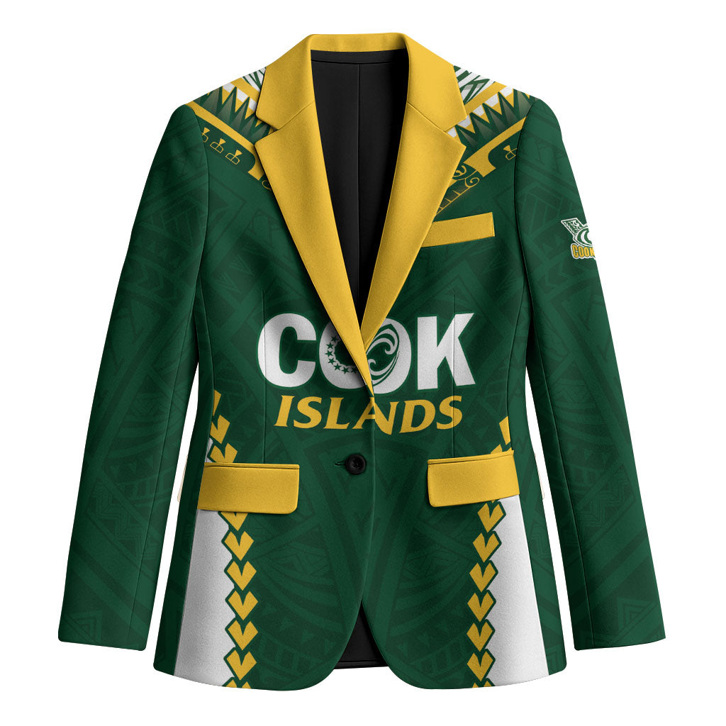 Custom Rugby League Cook Islands Blazer Tribal Pattern Green Version LT01 Unisex Green - Polynesian Pride