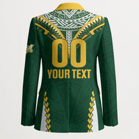 Custom Rugby League Cook Islands Blazer Tribal Pattern Green Version LT01 - Polynesian Pride