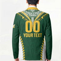 Custom Rugby League Cook Islands Blazer Tribal Pattern Green Version LT01 - Polynesian Pride