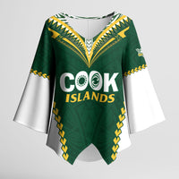 Custom Rugby League Cook Islands Kimono Sleeve Blouse Tribal Pattern Green Version LT01 Female Green - Polynesian Pride
