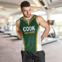 Custom Rugby League Cook Islands Men Tank Top Tribal Pattern Green Version LT01 Green - Polynesian Pride