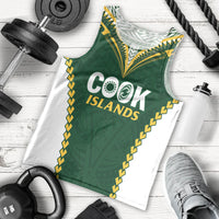 Custom Rugby League Cook Islands Men Tank Top Tribal Pattern Green Version LT01 - Polynesian Pride