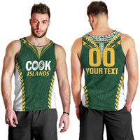 Custom Rugby League Cook Islands Men Tank Top Tribal Pattern Green Version LT01 - Polynesian Pride