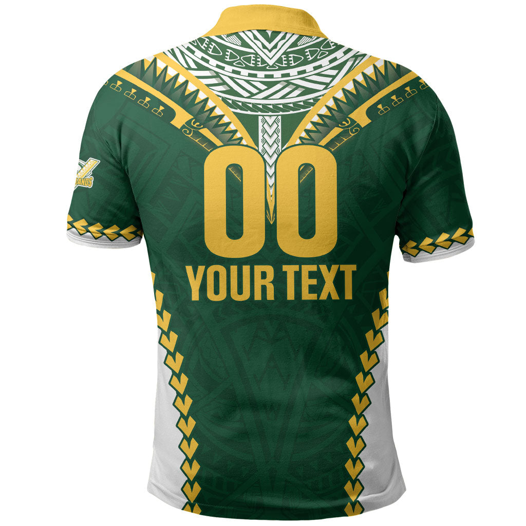 Custom Rugby League Cook Islands Polo Shirt Tribal Pattern Green Version LT01 - Polynesian Pride