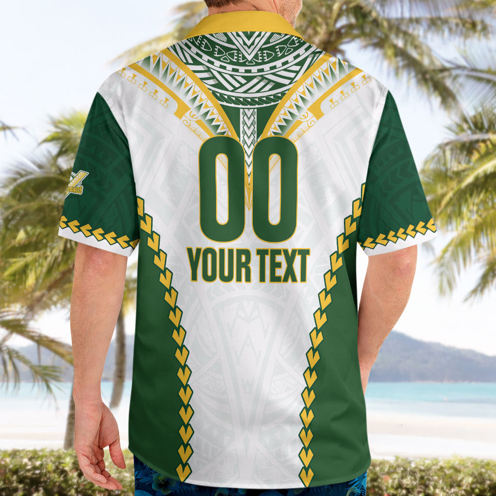 Custom Rugby League Cook Islands Hawaiian Shirt Tribal Pattern White Version LT01 - Polynesian Pride