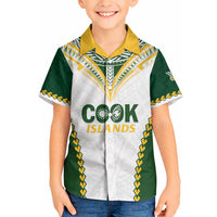 Custom Rugby League Cook Islands Hawaiian Shirt Tribal Pattern White Version LT01 - Polynesian Pride