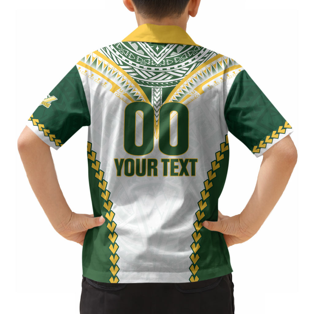 Custom Rugby League Cook Islands Hawaiian Shirt Tribal Pattern White Version LT01 - Polynesian Pride