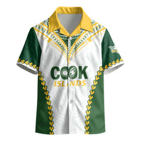 Custom Rugby League Cook Islands Kid Hawaiian Shirt Tribal Pattern White Version LT01 - Polynesian Pride