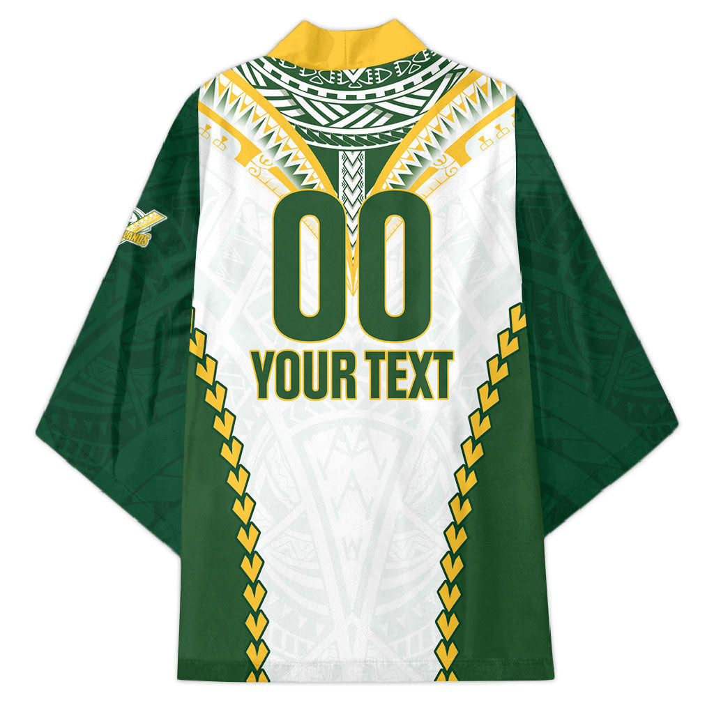 Custom Rugby League Cook Islands Kimono Tribal Pattern White Version LT01 - Polynesian Pride