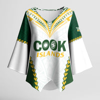 Custom Rugby League Cook Islands Kimono Sleeve Blouse Tribal Pattern White Version LT01 Female White - Polynesian Pride
