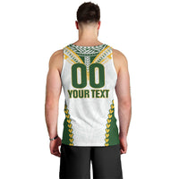 Custom Rugby League Cook Islands Men Tank Top Tribal Pattern White Version LT01 - Polynesian Pride