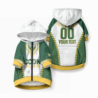 Custom Rugby League Cook Islands Pet Hoodie Tribal Pattern White Version LT01 Zip-up White - Polynesian Pride