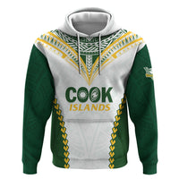 Custom Rugby League Cook Islands Zip Hoodie Tribal Pattern White Version LT01 Pullover Hoodie White - Polynesian Pride
