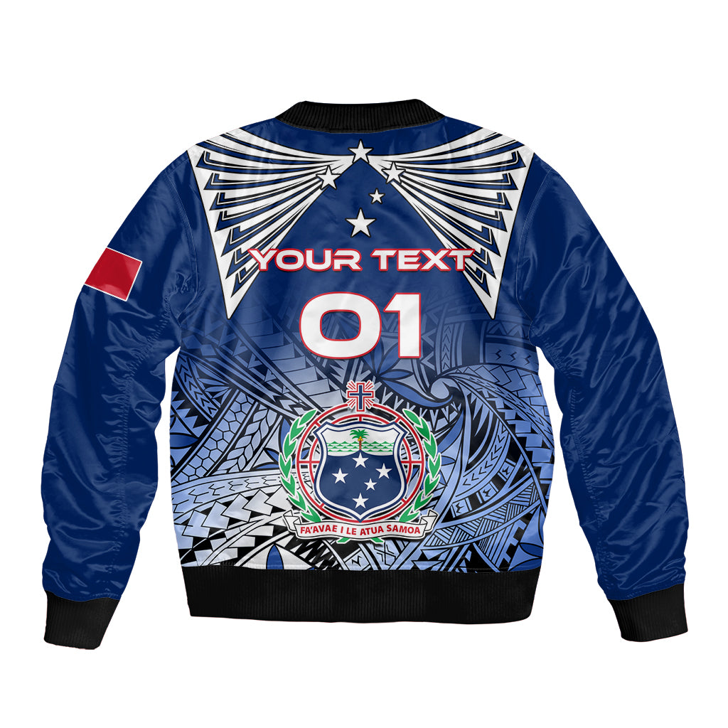 Custom Samoa Rugby Bomber Jacket Toa Samoa Myriad Patterns LT01 - Polynesian Pride