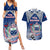 Custom Samoa Rugby Couples Matching Summer Maxi Dress and Hawaiian Shirt Toa Samoa Myriad Patterns LT01 Blue - Polynesian Pride