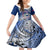 Custom Samoa Rugby Family Matching Short Sleeve Bodycon Dress and Hawaiian Shirt Toa Samoa Myriad Patterns LT01 Daughter's Dress Blue - Polynesian Pride
