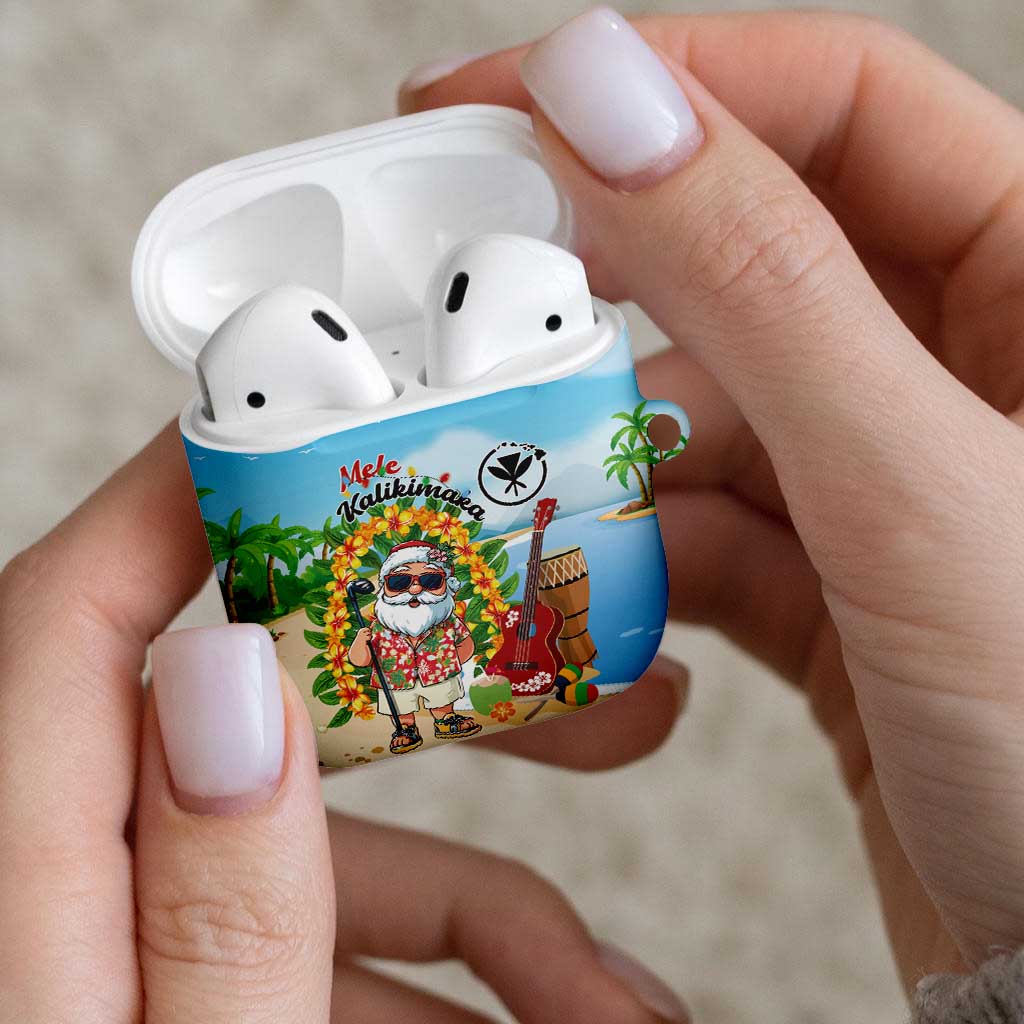 Hawaii Golf Christmas AirPods Case Mele Kalikimaka Funny Golfer Santa - Polynesian Pride