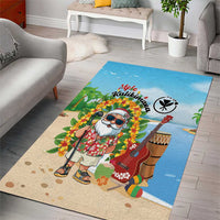 Hawaii Golf Christmas Area Rug Mele Kalikimaka Funny Golfer Santa - Polynesian Pride