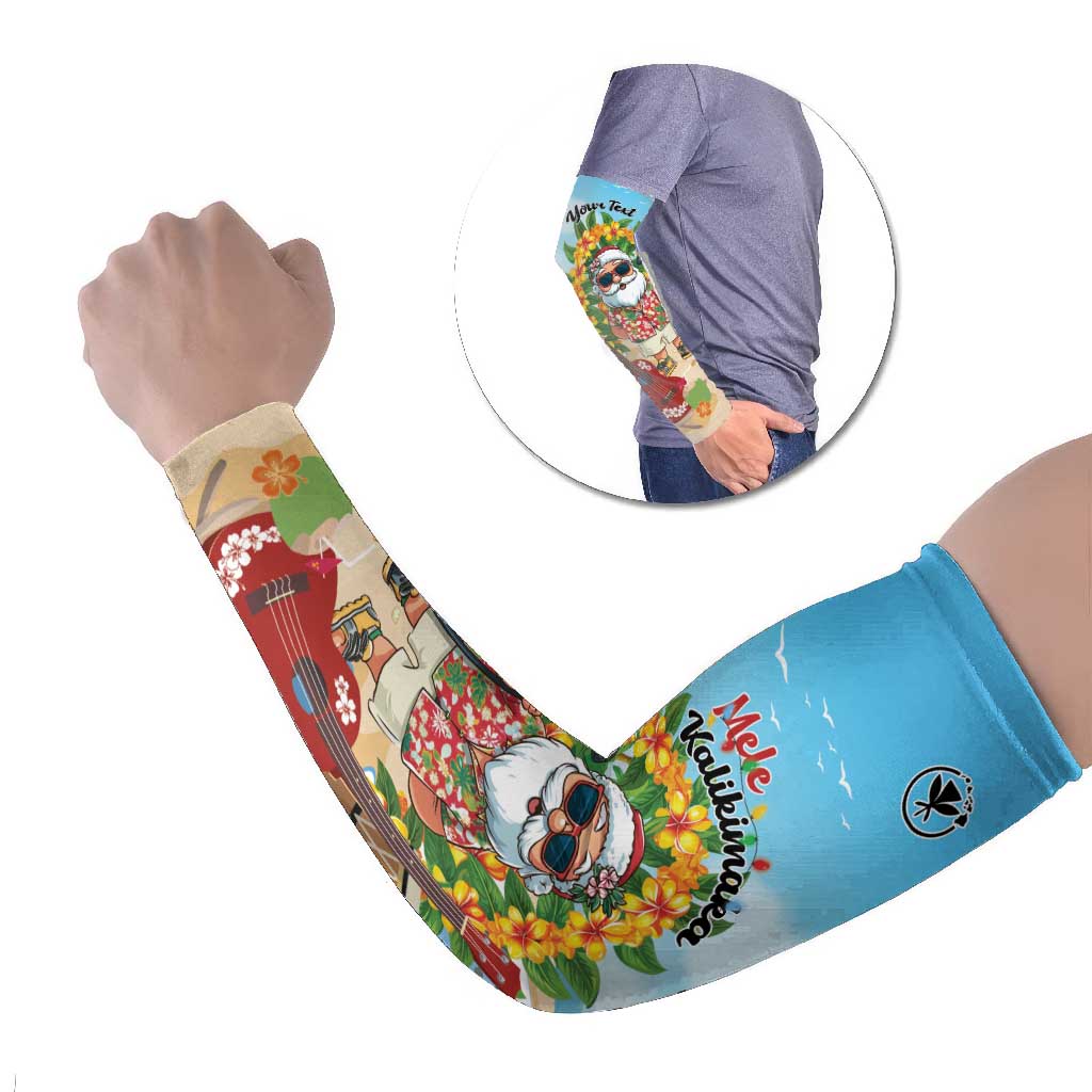 Personalized Hawaii Golf Christmas Arm Sleeves Mele Kalikimaka Funny Golfer Santa - Polynesian Pride