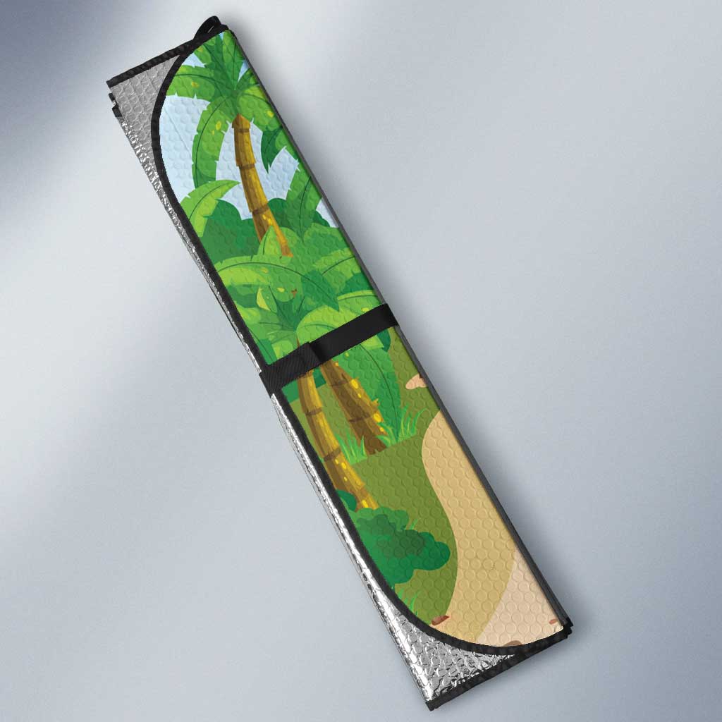 Hawaii Golf Christmas Auto Sun Shade Mele Kalikimaka Funny Golfer Santa - Polynesian Pride