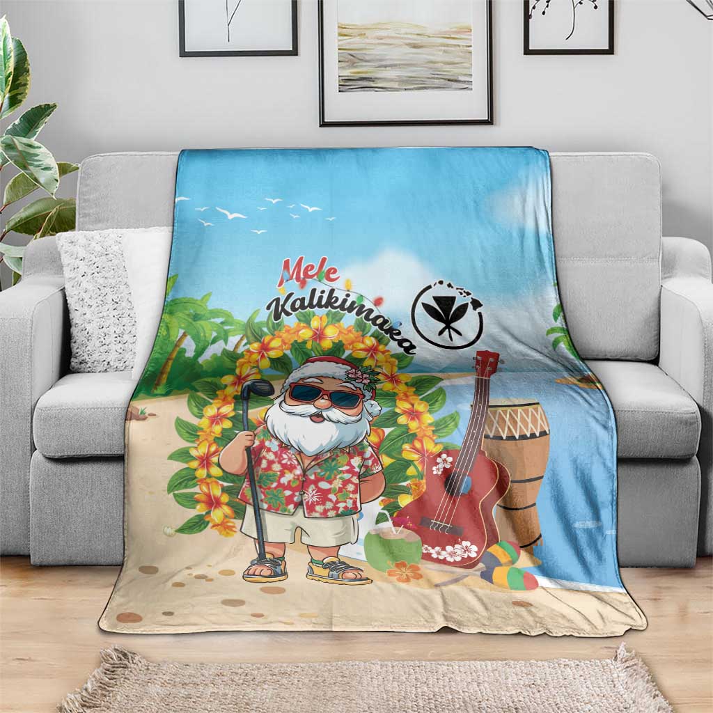 Hawaii Golf Christmas Blanket Mele Kalikimaka Funny Golfer Santa - Polynesian Pride