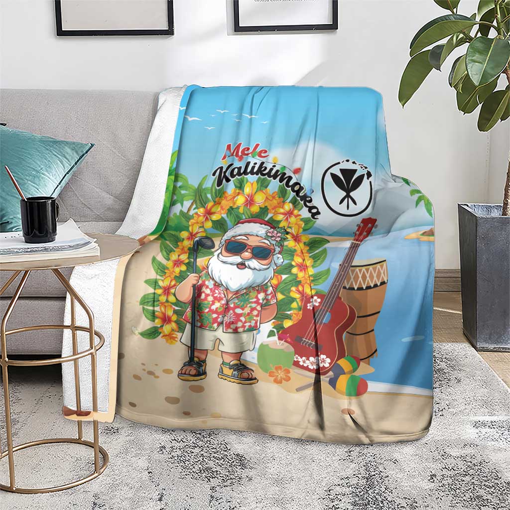 Hawaii Golf Christmas Blanket Mele Kalikimaka Funny Golfer Santa - Polynesian Pride
