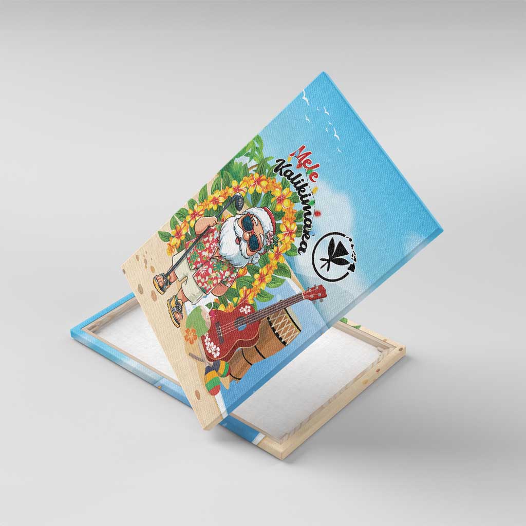 Hawaii Golf Christmas Canvas Wall Art Mele Kalikimaka Funny Golfer Santa - Polynesian Pride