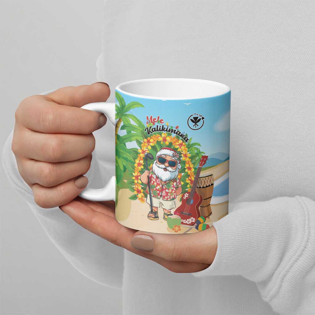 Personalized Hawaii Golf Christmas Ceramic Mug Mele Kalikimaka Funny Golfer Santa - Polynesian Pride