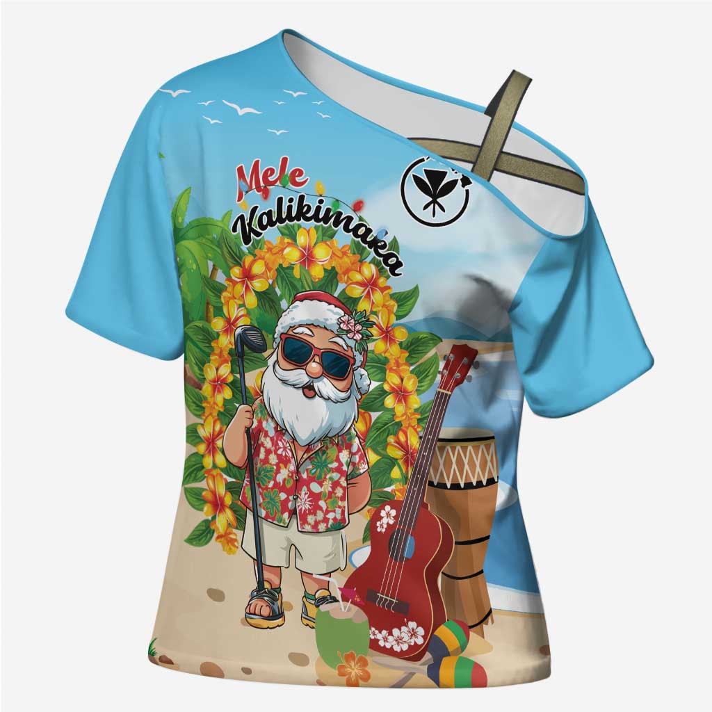 Personalized Hawaii Golf Christmas Cross Shoulder Shirt Mele Kalikimaka Funny Golfer Santa - Polynesian Pride