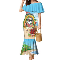 Personalized Hawaii Golf Christmas Family Matching Mermaid Dress and Hawaiian Shirt Mele Kalikimaka Funny Golfer Santa - Polynesian Pride