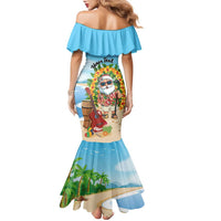 Personalized Hawaii Golf Christmas Family Matching Mermaid Dress and Hawaiian Shirt Mele Kalikimaka Funny Golfer Santa - Polynesian Pride