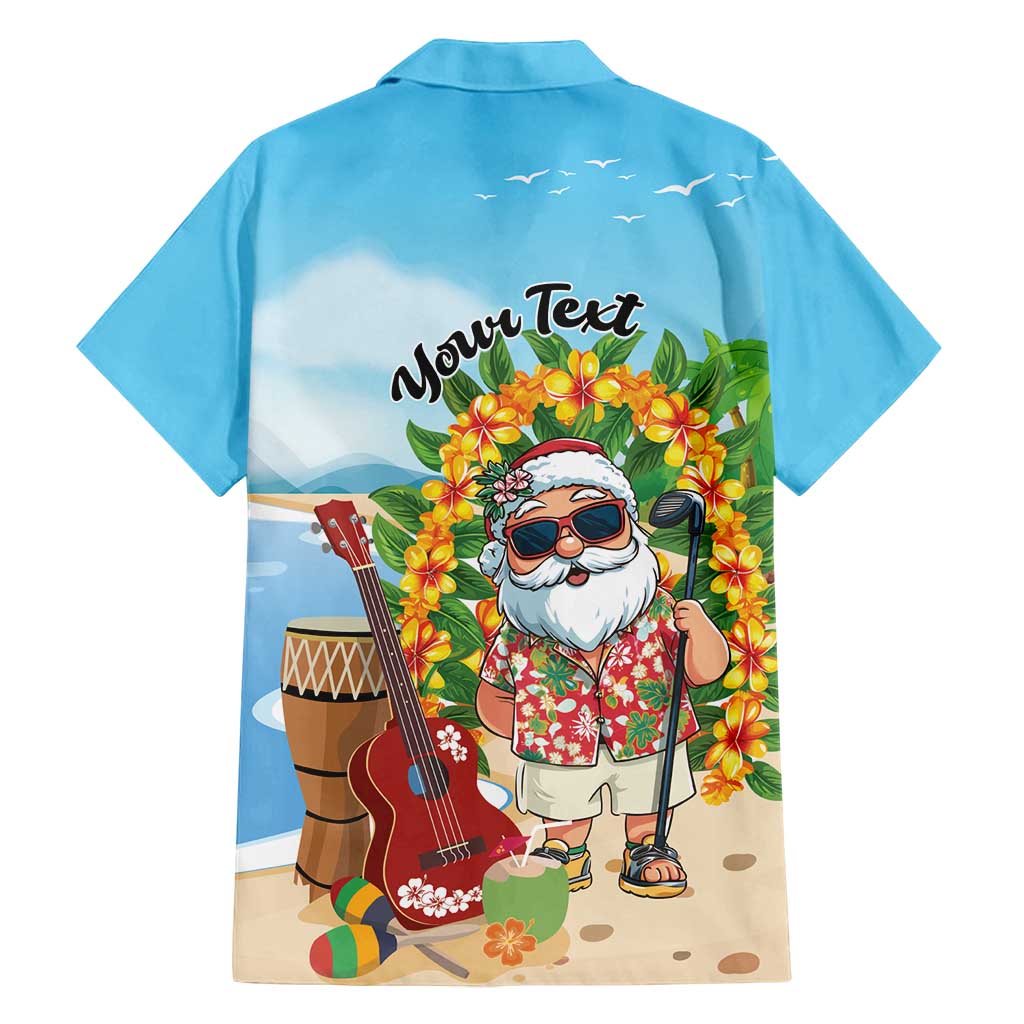 Personalized Hawaii Golf Christmas Family Matching Off Shoulder Short Dress and Hawaiian Shirt Mele Kalikimaka Funny Golfer Santa - Polynesian Pride