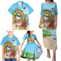 Personalized Hawaii Golf Christmas Family Matching Puletasi and Hawaiian Shirt Mele Kalikimaka Funny Golfer Santa - Polynesian Pride
