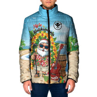 Personalized Hawaii Golf Christmas Padded Jacket Mele Kalikimaka Funny Golfer Santa - Polynesian Pride