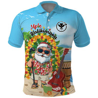 Personalized Hawaii Golf Christmas Polo Shirt Mele Kalikimaka Funny Golfer Santa - Polynesian Pride