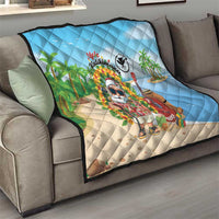 Hawaii Golf Christmas Quilt Mele Kalikimaka Funny Golfer Santa - Polynesian Pride